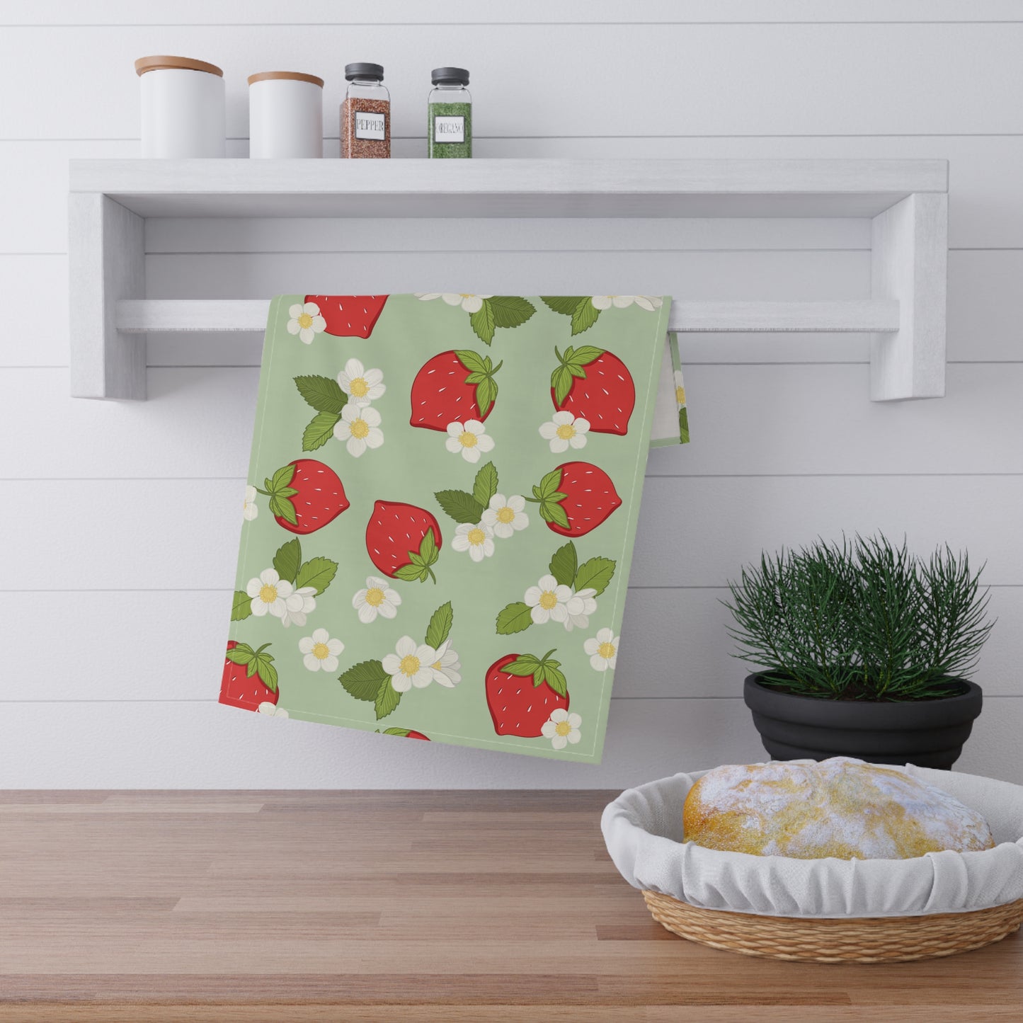 Tea Towel - Strawberry Blossoms