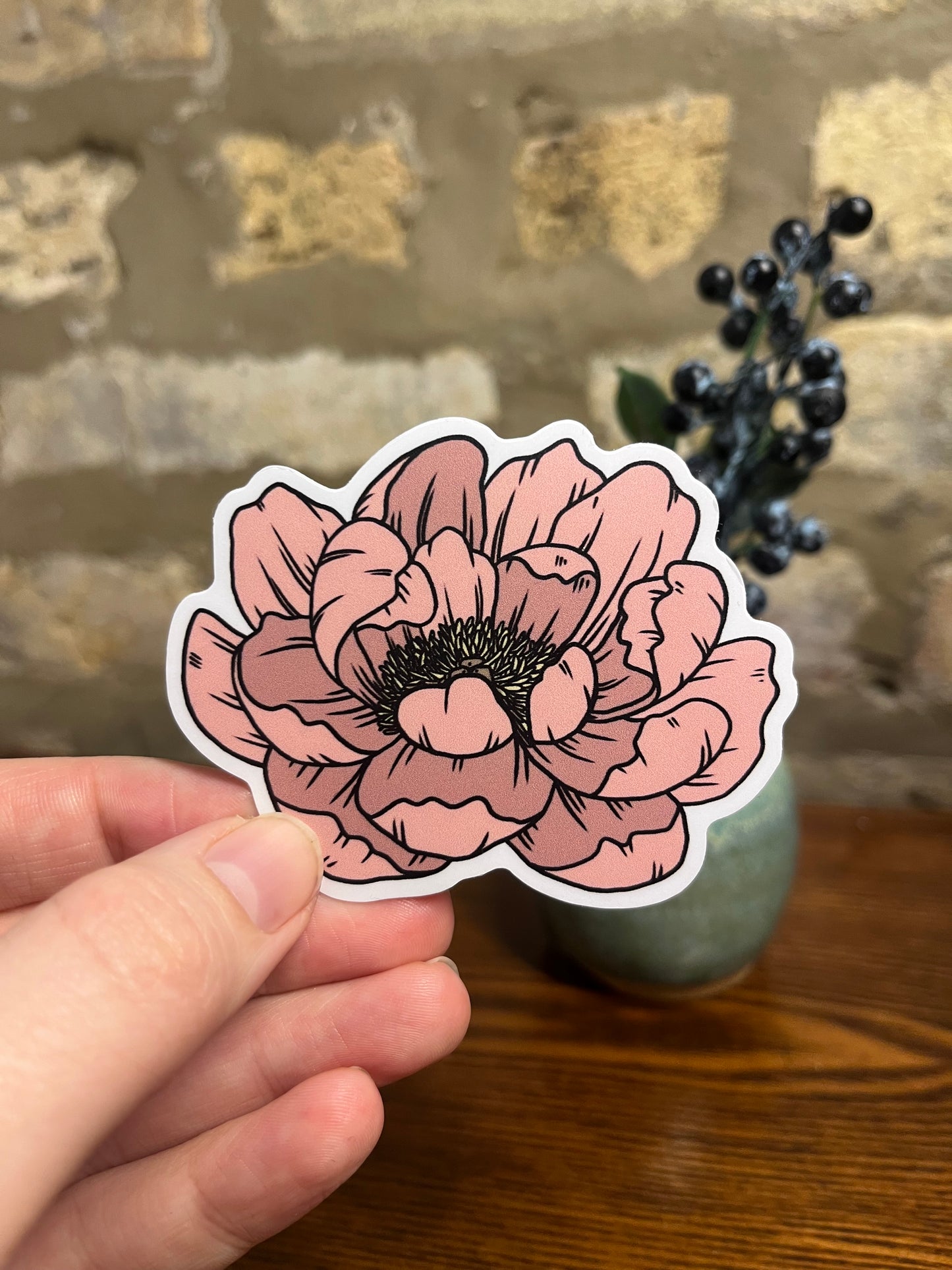 Sticker - Pink Peony - 3"