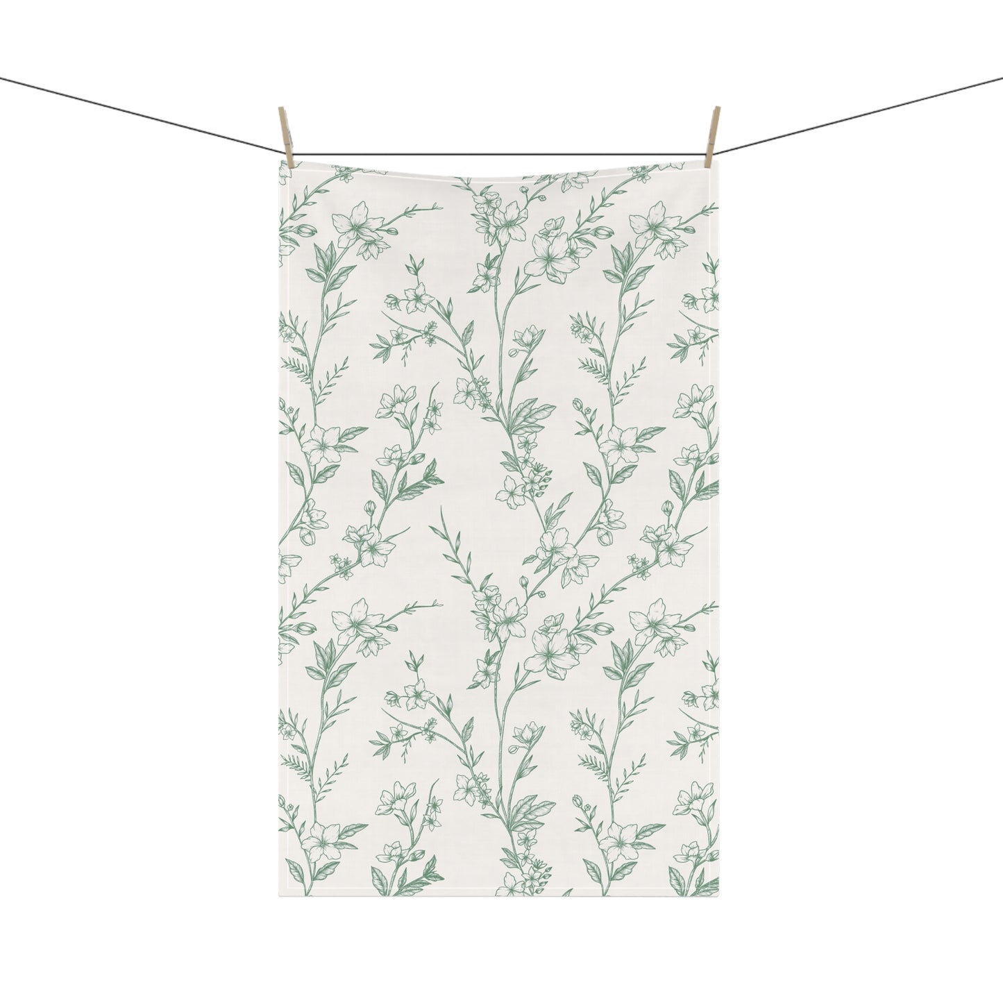 Tea Towel - Green Floral