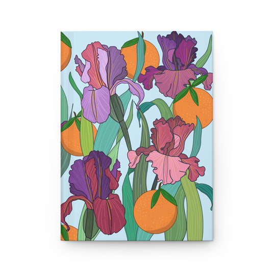 Journal - Irises and Oranges - Purple and Blue