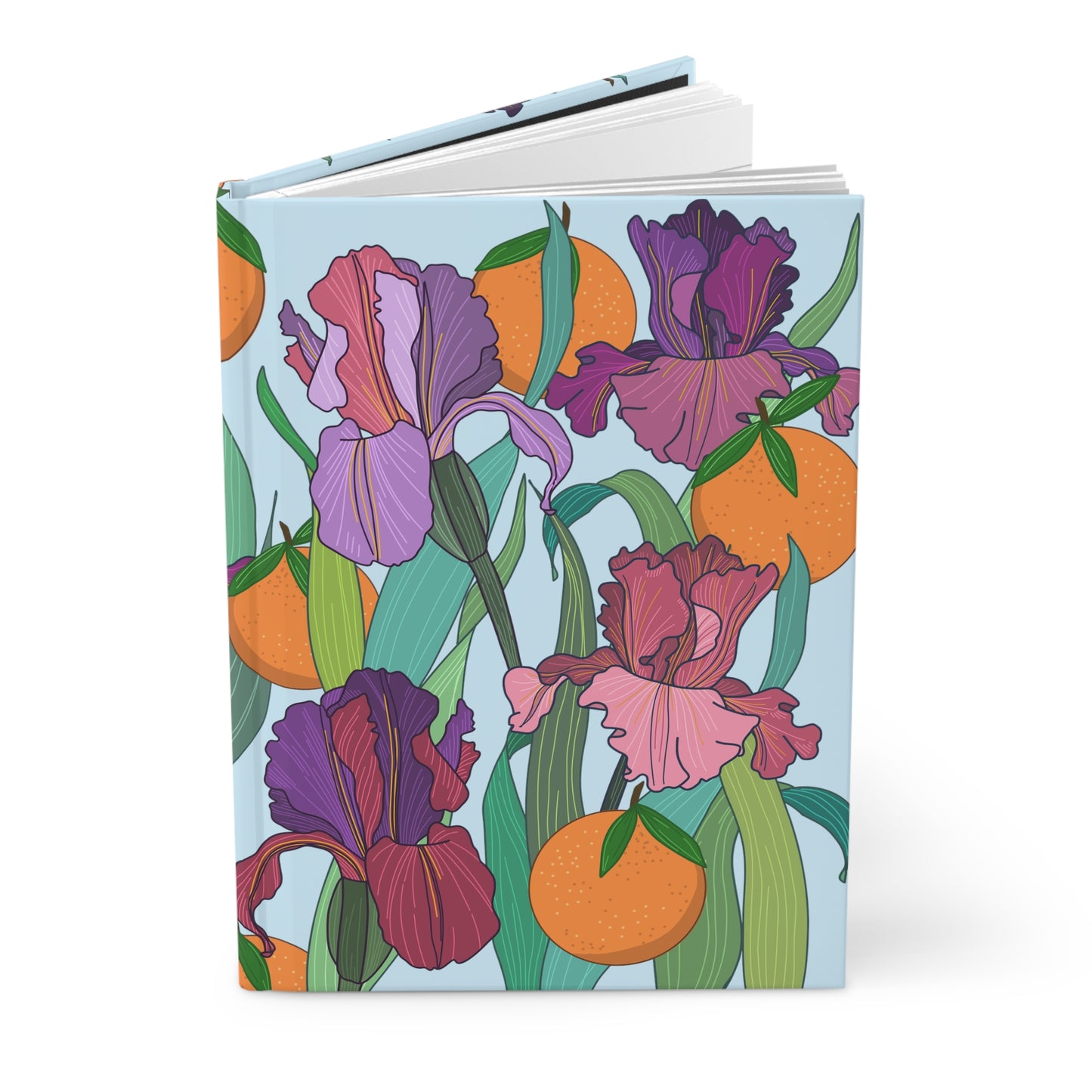 Journal - Irises and Oranges - Purple and Blue