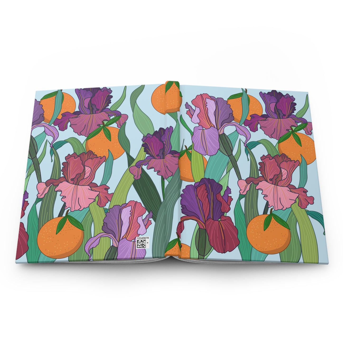 Journal - Irises and Oranges - Purple and Blue