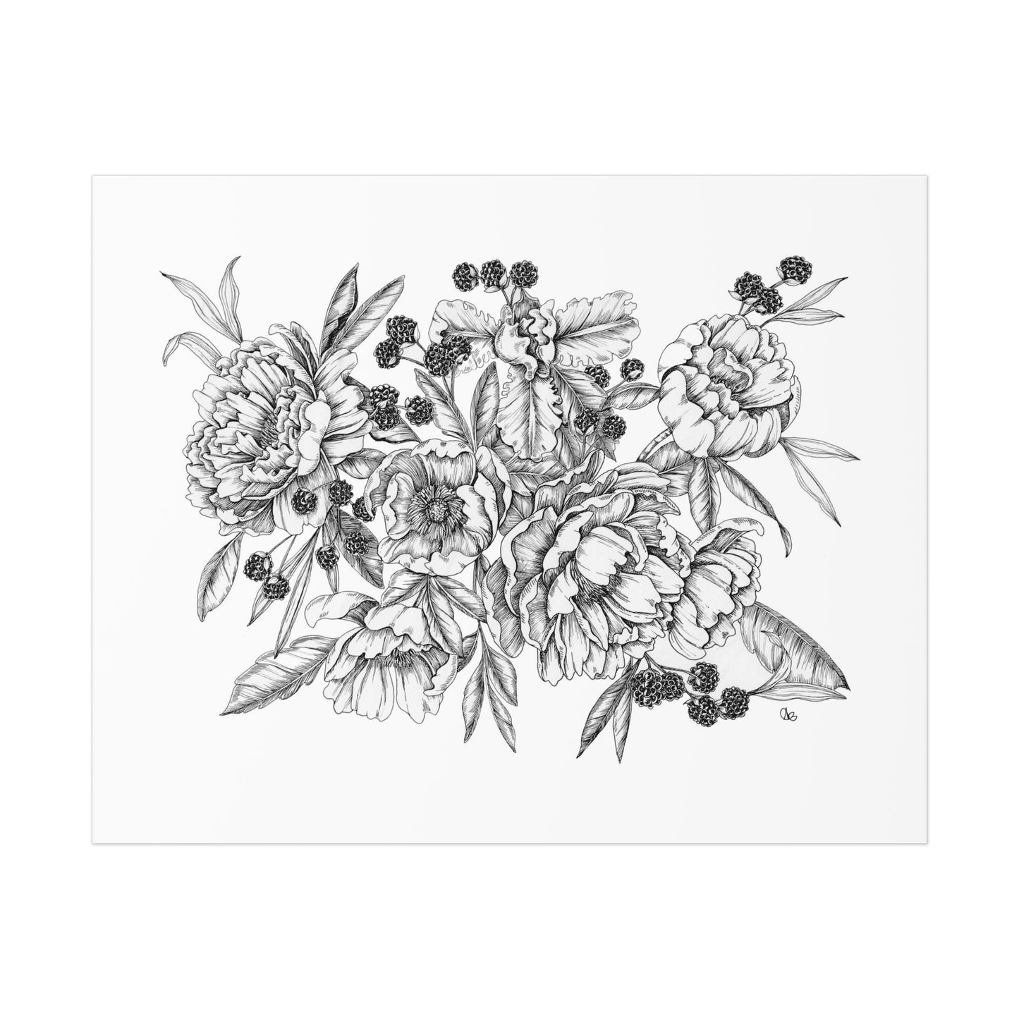 Art Print - Berry Bouquet - 10"x8"